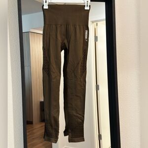 Gymshark Olive Leggings with Mesh Detail